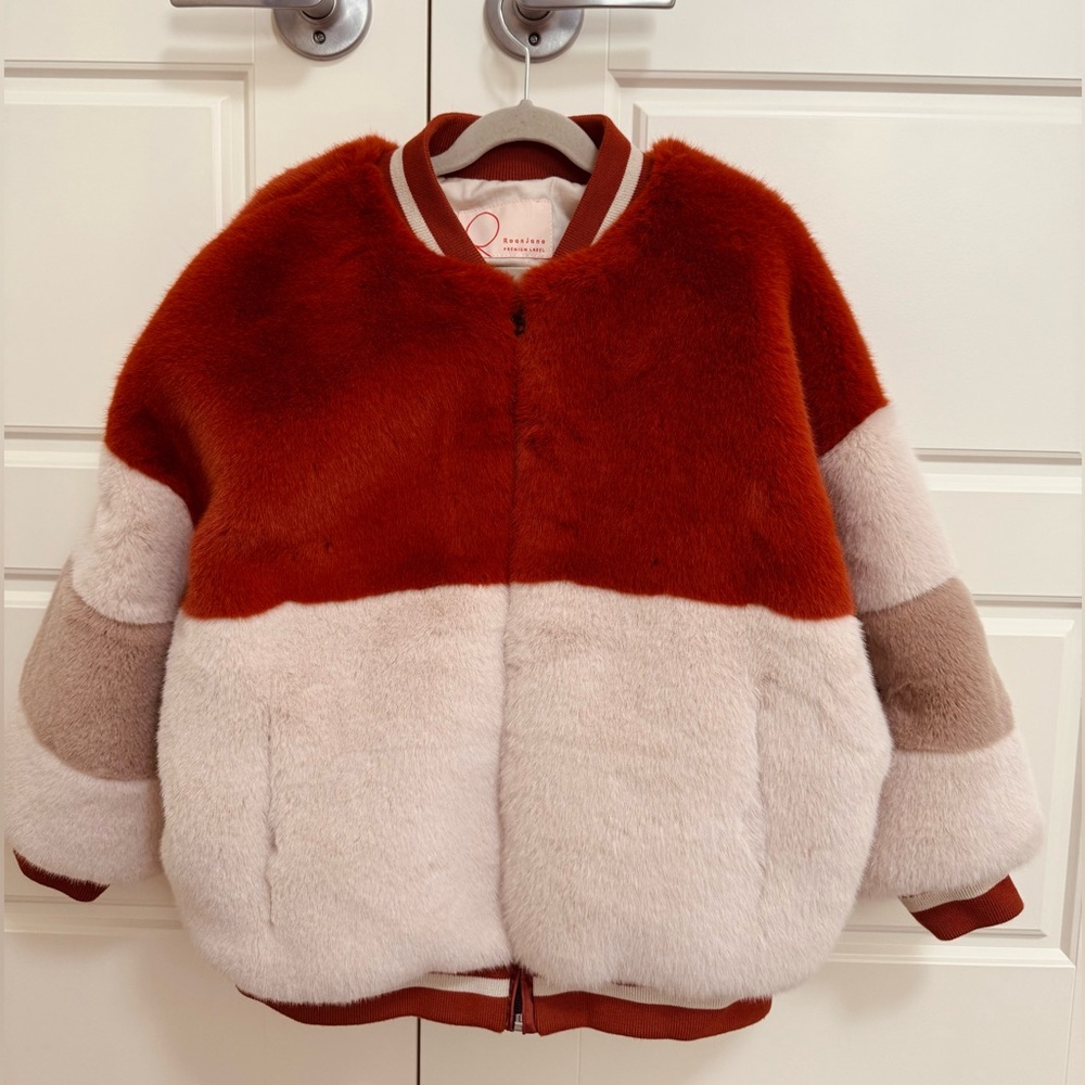 Colorblock Faux Fur Jacket